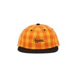 Бейсболки Supreme Script Logo 6-Panel 'Orange Plaid' 1