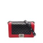 2012-2013 Old Medium Bicolor Quilted Lambskin Boy Flap crossbody bag 1