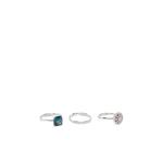 18K white gold topaz and diamond ring set 1