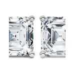 Серьги-гвоздики Asscher из белого золота с бриллиантами 2