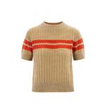 stripe-detail cable-knit sweater 1