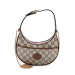 Interlocking G Patch Half Moon GG Coated Canvas Mini hobo bag 1