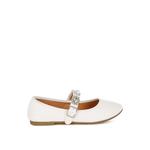 Charms Embellished Flat Mary Janes в белом цвете 1