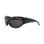 Солнцезащитные очки Balenciaga Shield-Frame Bio Injection «Black/Grey» 2