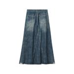 distressed chain-detail denim skirt 2