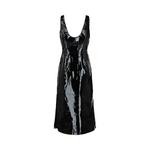 Платья Ferragamo Scoop Neck Patent Leather Midi Dress 'Черный' 2