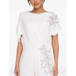floral-embroidered short-sleeve jumpsuit 4