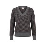 geometric-pattern V-neck sweater 1