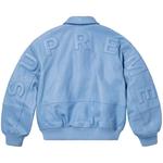 Varsity куртки Supreme GORE-TEX Infinium WINDSTOPPER Leather Varsity Jacket «Светло-Синий» 2