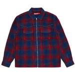 Топы Supreme Studded Shadow Plaid Zip Up Shirt 'Navy' 1