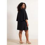 Черное платье plus size, марокен, тканое 2