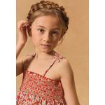 Короткое цветочное платье красное 4
