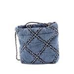 Сумка-хобо 22 Chain Quilted Stitched Denim Mini 2