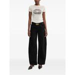 lip-print flocked-texture T-shirt 2