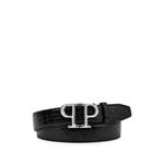 leather belt PP silver cocco 1