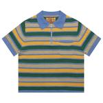 Поло Brain Dead Lifted Stripe Half Zip Shirt 'Yellow Multicolor' 1
