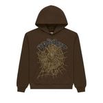 Худи Sp5der Og Web Rhinestone Hoodie 'Brown' 1