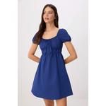 Тканое мини-платье Navy Blue Lined Short Balloon Sleeve Mini Woven Dress Twoss26El00818 1