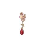 Серьги-подвески из желтого и белого золота с камнями 2