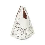 lasercut lace leather tote bag 3