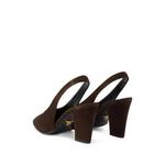 Decollete suede leather slingback pumps 2