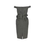 3D floral-appliqué draped midi dress 2