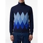 diamond-pattern roll-neck sweater 1