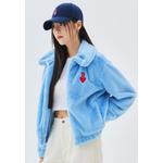 ЖЕНСКАЯ УКОРОЧЕННАЯ КУРТКА ИЗ ЭКО-МЕХА С СЕРДЦЕМ BOSTON RED SOX 1