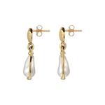 Серьги-капли Swarovski® с жемчугом и чеканкой из серебра с позолотой 4