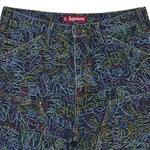 Шорты Supreme Handwriting Double Knee Denim Short 'Индиго' 3