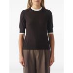 contrast-trim short-sleeve sweater 1