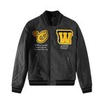 Куртки кожаные Off-White Vars Cat Leather Jacket 'Black/Yellow' 1