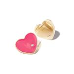 Серьги-кольца из желтого золота с бриллиантами и эмалью 2