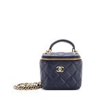 Мини-сумка через плечо Classic Top Handle Vanity Case with Chain Quilted Lambskin Mini 1