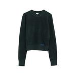 logo-embroidered boucle sweater 1