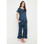 Clovia Pretty Florals Топ и пижамный набор бирюзового цвета - с добавлением хлопка 5