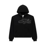 Худи Sp5der Rhinestone Script Full Zip Hoodie 'Black' 1