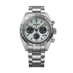Seiko Prospex Speedtimer Солнечные хронографы с циферблатом цвета мяты, трехзвенным стальным браслетом SSC965P1 4