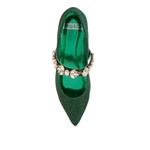Diamante Brooch Glitter Ballerinas в зеленом цвете 6