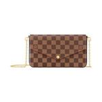 Клатчи Louis Vuitton Félicie Pochette 'Brown Damier Ebene Canvas' 1