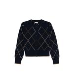 argyle-pattern cardigan 1