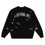Свитеры BAPE Multi Logo Relaxed Fit с круглым вырезом «Черный» 2