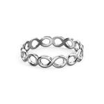 Сплошное серебряное кольцо для стекинга Infinity 925 пробы 4