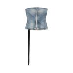 Укороченные топы Rick Owens DRKSHDW Denim Bustier Top «Washed Indigo» 2