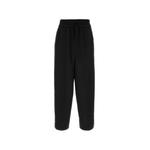 black elasticated-waist wool trousers 1
