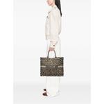 2021 Mizza Large Embroidered Canvas Leopard Book tote bag 2