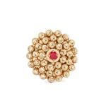 Серьги Mimosa из желтого золота с рубинами 1