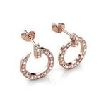 Позолоченные серьги-гвоздики с кристаллами SWAROVSKI® в виде открытого круга 2