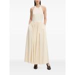 Платье макси со сборками и вырезом халтер 1