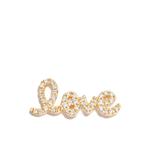 Серьга-гвоздик Love из желтого золота с бриллиантами 1